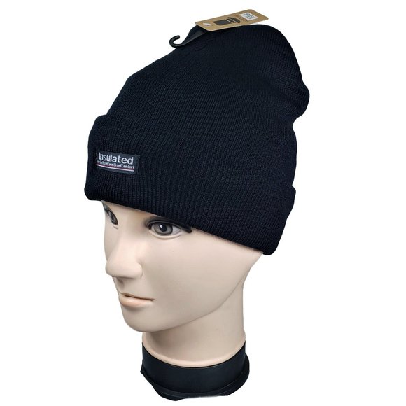 2 HATS FOR $15.00 Mens Black Insulated Faux Fur Lined Winter Hat New - Picture 3 of 4